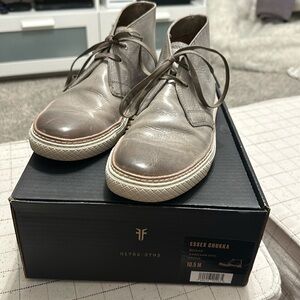 Frye leather chukka boots with very little wear.